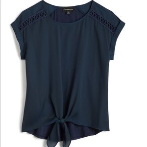 Tabitha crochet mixed media blouse. NWT